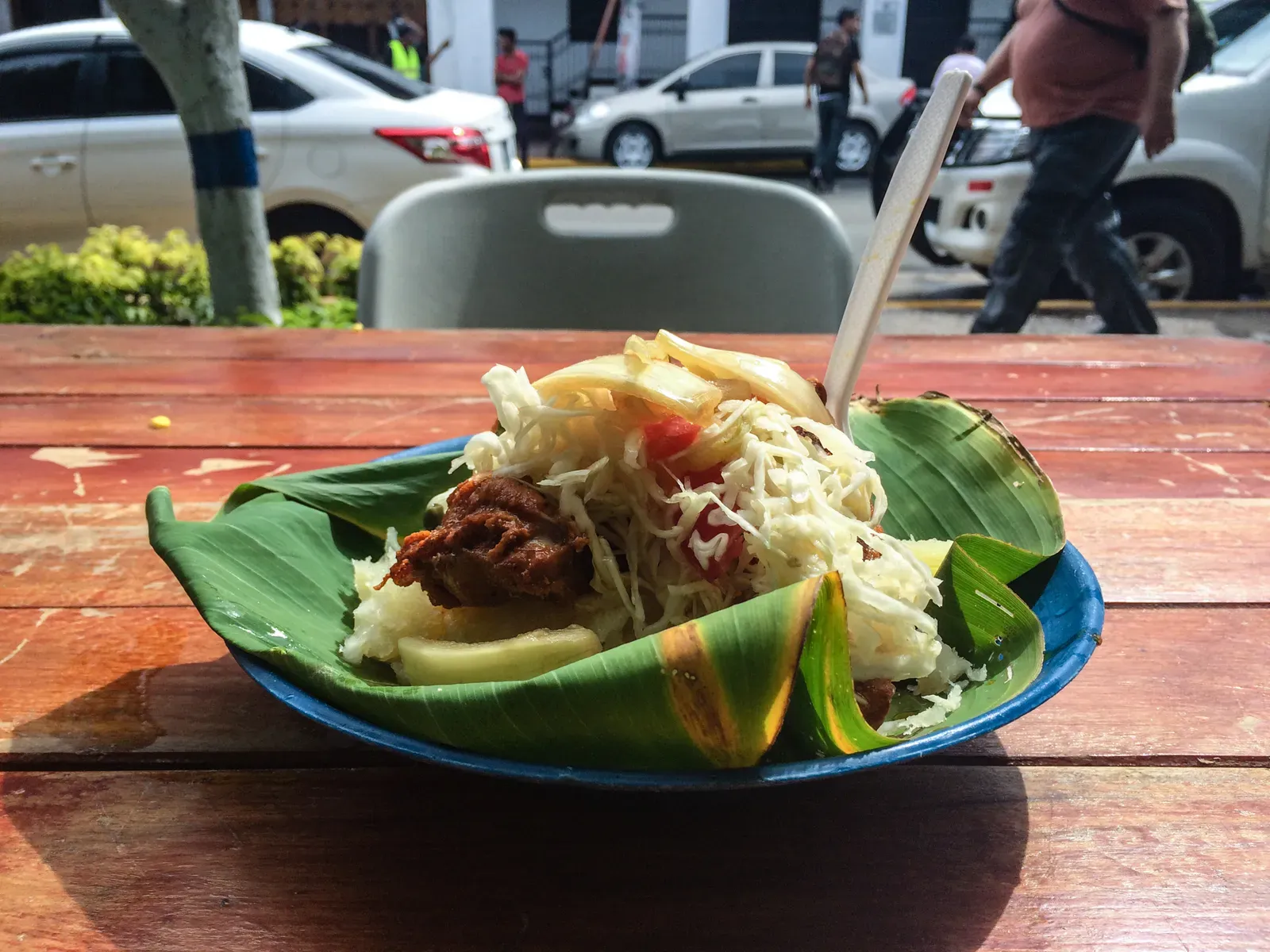 Cerdo con Yuca from a street vendor in Granada