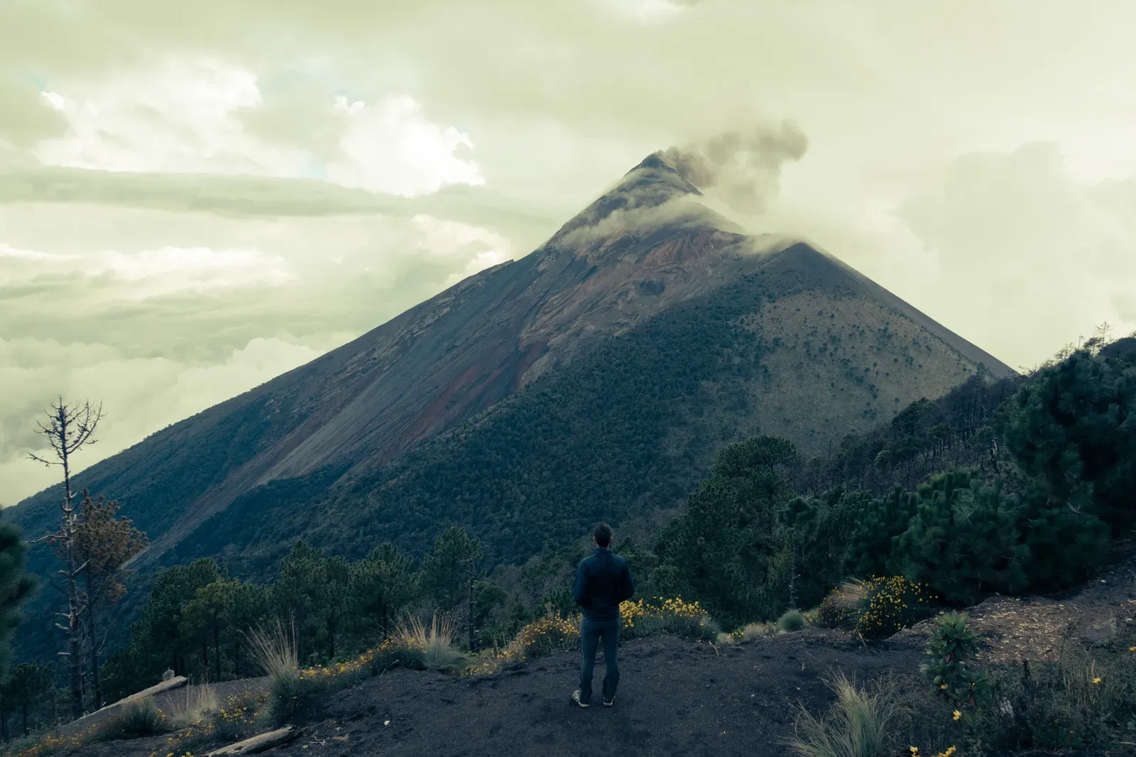 Looking at Volcán de Fuego, from Volcán Acatenango