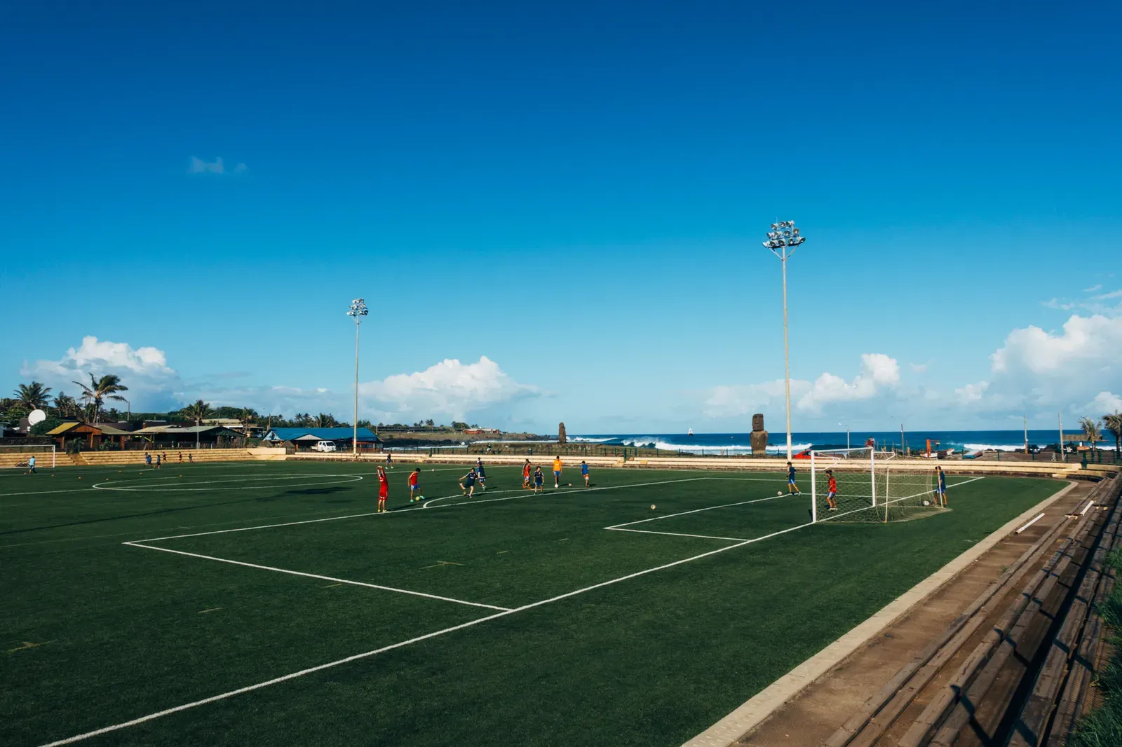 The surprisingly pristine local football pitch