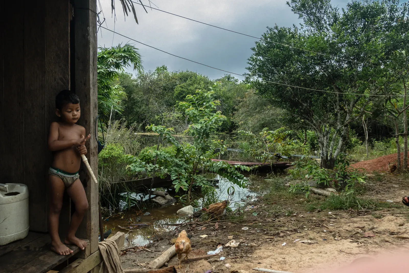 Young boy at the local family's house