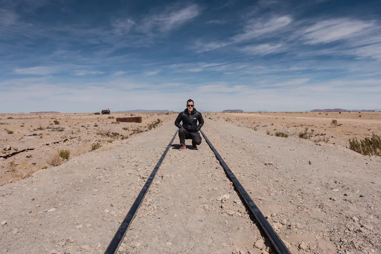 At the train graveyard