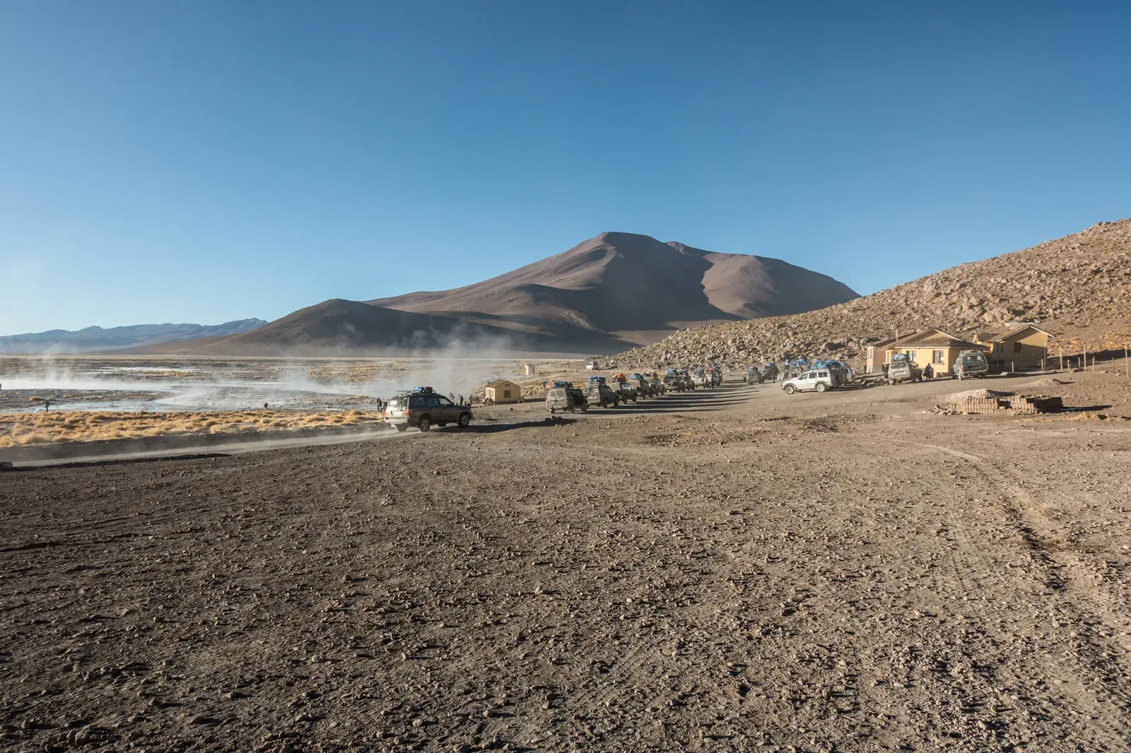 Our accommodation for the last night (you can see the steam coming from the hot springs)