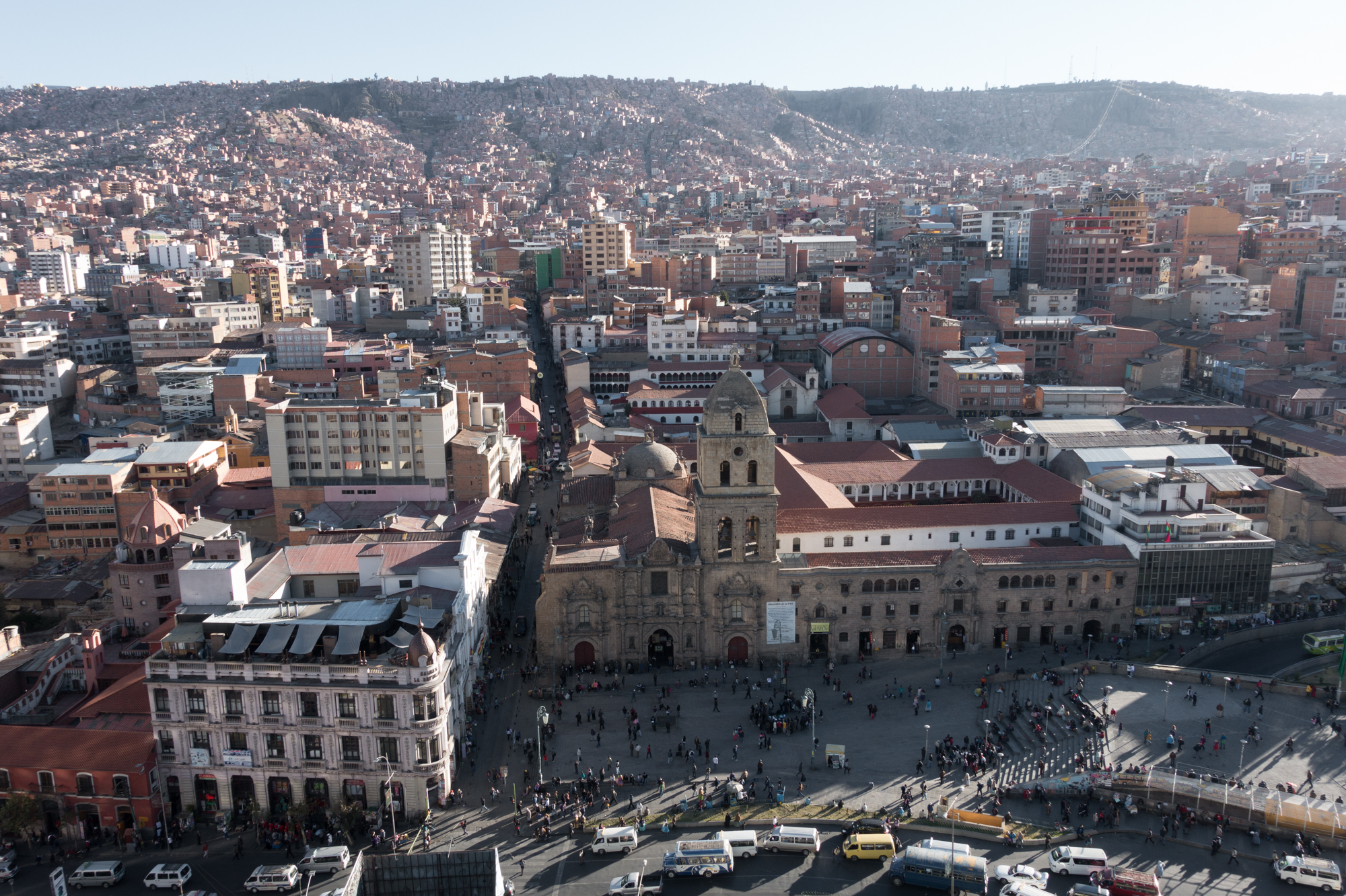 The view of San Francisco Church from Hotel Presidente